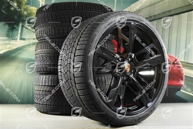 21" Cross Turismo Design Winterräder Satz, Felgen 9,5J x 21 ET60 + 11,5J x 21 ET66 + Continental Winterreifen 265/35 R21 + 305/30 R21, schwarz hochglanz