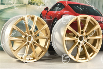 19" komplet felg Boxster S, 8J x 19 ET57 + 10J x 19 ET45, aurum satynowy półmat