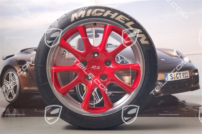 18" komplet felg GT3 RS, lakierowane na czerwono, Felgen 11J x 18 ET63 + 8,5J x 18 ET40