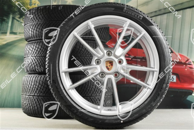19"+20" Carrera, koła zimowe, komplet, felgi 8,5J x 19 ET52 + 11J x 20 ET80 + NOWE opony zimowe Pirelli 235/40 R19 + 295/35 R20, z czujnikami ciśnienia, srebrny Brilliant Silver