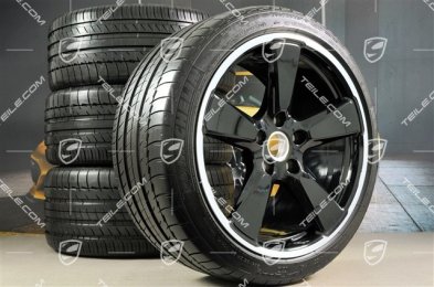 20" Sport Classic Sommerräder Satz, Schwarz hochglanz, Felgen 9,5J x 20 ET65 + 11,5 x 20 ET63 + Sommerreifen 255/40 ZR20 + 295/35 ZR20, mit RDK-Sensor
