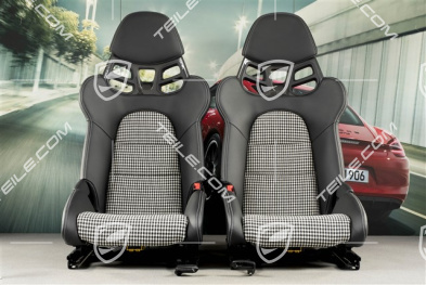 Schalensitze GT3RS / GT2RS, Carbon, Leder+Pepita, Schwarz, Satz, L+R