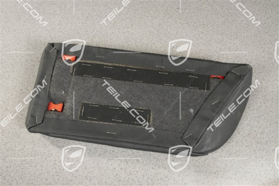 Lordosenstütze / Mittelteil, Raffleder, Schwarz, Cabrio, L