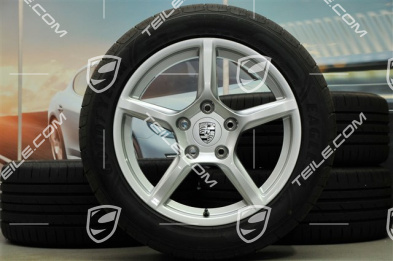 18" Boxster koła letnie komplet, 8J x 18 ET57 + 9J x 18 ET47 + opony letnie Goodyear Eagle F1 + 265/45 R18, bez czujników ciśnienia RDK