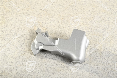 Cover trim / rosette for front seat hinge, inner, Silvergrey Metallic, L