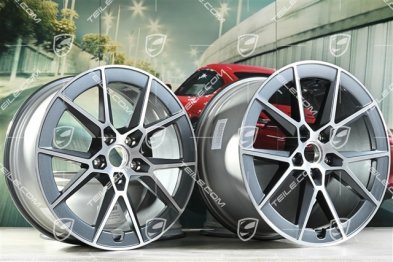 20+21" Carrera S komplet felg, 8,5J x20 ET50 + 11,5J x 21 ET79, Wanadium Grey