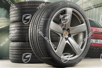 21-inch "Sport Classic" Platinum summer wheels set, rims 9J x 21 ET26 + 10J x 21 ET19, summer tyres 265/40 R 21 + 295/35 R 21, with TPMS