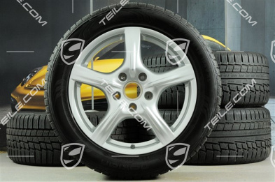 18" Komplet kół zimowych Panamera, 8J x 18 ET 59 + 9J x 18 ET 53 + NOWE opony zimowe Nokian 245/50 R18 + 275/45 R18, z czujnikami ciśnienia