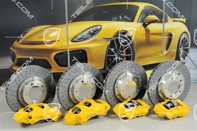 PCCB Ceramic brake kit, brake discs: 2x front + 2x rear, fixed callipers:2x front and 2x rear, pads