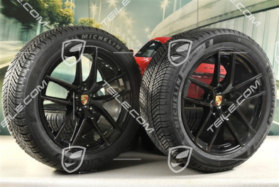 20-inch "Macan S" winter wheels set, rims 9J x 20 ET26 + 10J x 20 ET19, Michelin winter tyres 265/45 R 20 + 295/40 R 20, black high gloss, with TPMS