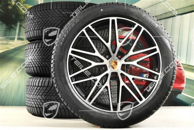 21" RS Spyder Design Winterräder Satz, Felgen 9,5J x 21 ET46 + 11,0J x 21 ET58 + NEUE Pirelli Winterreifen 285/45 R21 + 305/40 R21, mit RDK-Sensoren, schwarz hochglanz