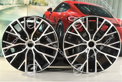 20" Felgensatz Turbo S Aero Design, 9J x 20 ET54 + 11J x 20 ET60, schwarz hochglanz mit glanzgedrehter Stirnfläche