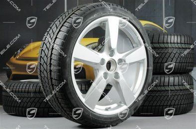 19" winter wheel set "Cayman S", rims 8J x 19 ET57 + 9,5J x 19 ET45 + NEW winter tyres Continental WinterContact TS 830P 235/40 R19 + 265/40 R19, with TPMS
