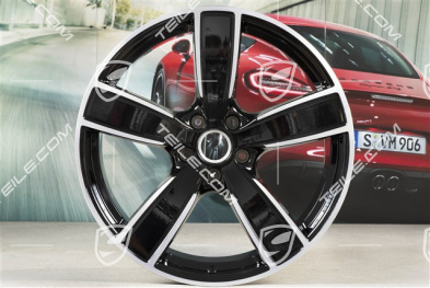 22" Komplet felg Cayenne Sport Classic, 10J x 22 ET48 + 11,5J x 22 ET61, czarny wysoki połysk