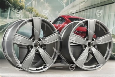 22" Felgensatz Cayenne Sport Classic, 10J x 22 ET48 + 11,5J x 22 ET61, Platinum Seidenmatt