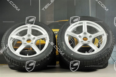 18" Boxster winter wheels set, rims 8J x 18 ET57 + 9,5J x 18 ET49, Pirelli Sottozero II winter tires 235/45 R18 + 265/45 R18
