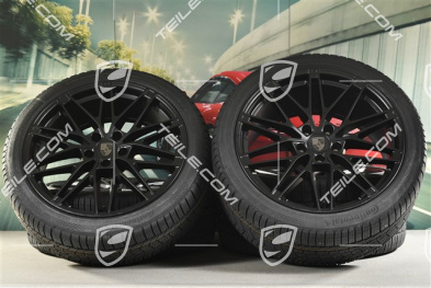 22-inch RS Spyder Design winter wheel set, rims 9J x 22 ET29 + 11J x 22 ET47 + Continental winter tyres 255/40 R22 + 295/35 R22, black satin matt