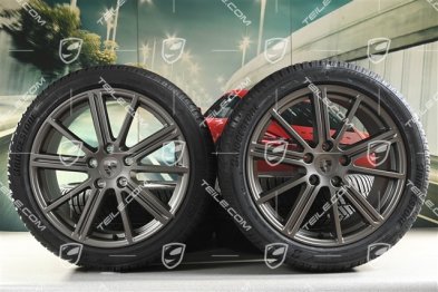 20" Panamera Turbo Koła zimowe, komplet, felgi 9,5J x 20 ET71 + 10,5J x 20 ET71 + NOWE opony zimowe Bridgestone 275/40 R20 + 315/35 R20, Turbonite