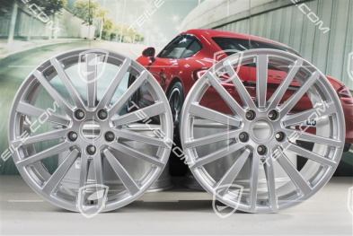 20" Komplet felg Panamera Design, 9,5J x 20 ET71 + 11,5J x 20 ET68, srebrny Brilliant chrome