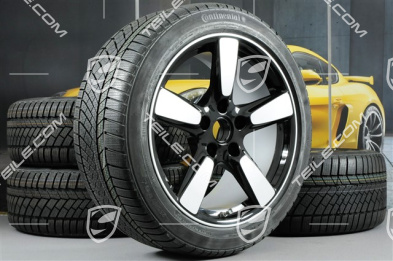 19" winter wheel set Cayman S, 8J x 19 ET57 + 9,5J x 19 ET45, winter tyres Continental WinterContact TS 830P 235/40 R19 + 265/40 R19, without TPMS, SportClassic Exclusive Design