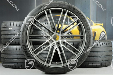21" Turbo IV Sommerräder, Felgen 9,5J x 21 ET71 + 11,5J x 21 ET69 + Michelin Sommerreifen 275/35 ZR21 + 325/30 ZR21, mit RDK-Sensoren, nur für Turbo S E-Hybrid