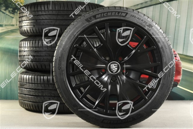 20-inch Turbo S Aero Design summer wheel set, rims 9J x 20 ET54 + 11J x 20 ET60, NEW Michelin summer tyres 245/45 R20 + 285/40 R20, in black satin-mat