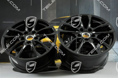 19" Felgensatz Panamera S, 9J x 19 ET64 + 10,5J x 19 ET62, schwarz hochglanz