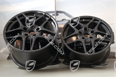 19-inch Carrera S II (Facelift) wheel set, 8J x 19 ET57 + 11J x 19 ET67, black