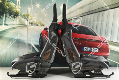 Bucket seats, collapsible, leather/Alcantara, black, L+R