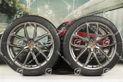 21" GT Design summer wheel set, wheel rims 9,5J x 21 ET27 + 10J x 21 ET19 + NEW Michelin summer tyres 265/40 R21 + 295/35 R21, platinum satin matt, with TPM