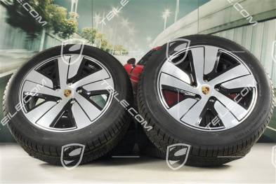 19" koła zimowe Taycan S, komplet, felgi 8J x 19 ET50 + 10J x 19 ET47 + NOWE opony zimowe Continental 225/55 R19 + 275/45 R19
