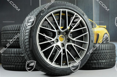 21" koła zimowe Cayenne COUPÉ RS Spyder, komplet, felgi 9,5J x 21 ET46 + 11,0J x 21 ET49 + opony zimowe Pirelli 275/40 R21 + 305/35 R21, z czujnikami ciśnienia