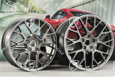 20+21-inch wheel rim set RS Spyder, rims: front 8,5J x 20 ET53 + rear 11,J x 21 ET67, platinum satin matt
