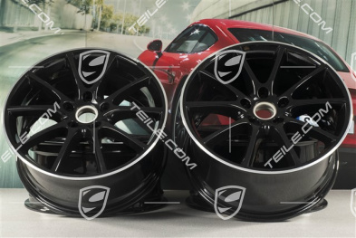 20-inch Cayenne Design wheel rim set, 10,5J x 20 ET55 + 9J x 20 ET50, black high gloss