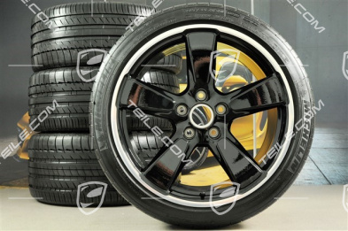 20" Sport Classic komplet kół letnich, czarny połysk, felgi 9,5J x 20 ET65 + 11,5 x 20 ET63 + NOWE opony letnie Michelin 255/40 ZR20 + 295/35 ZR20, z czujn.ciśnieni