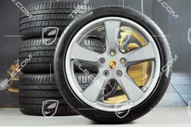 20" Sport Classic summer wheels set,GT-Silber met.,  rims 9,5J x 20 ET65 + 11,5 x 20 ET63 + NEW summer tyres 255/40 ZR20 + 295/35 ZR20, with TPM