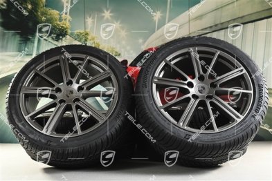 20" Panamera Turbo Koła zimowe, komplet, felgi 9,5J x 20 ET71 + 10,5J x 20 ET71 + NOWE opony zimowe Bridgestone 275/40 R20 + 315/35 R20, Turbonite