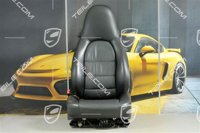 Seat, el adjustable, leather, Black, Draped, damage, L