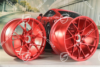 20"+21" GT3RS wheel rim set, alloy rims 10J x 20 ET45 + 13J x 21 ET31, Pyrored