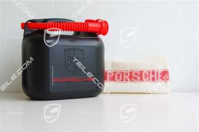 Benzin-/Reservekanister / Kraftstoff Behälter, Porsche-Schriftzug und Wappen, 5L