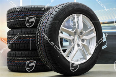 18" koła zimowe, komplet "Cayenne S" facelift 2014->, felgi 8J x 18 ET53 + opony zimowe Dunlop 255/55 R18, z czujnikami ciśnienia