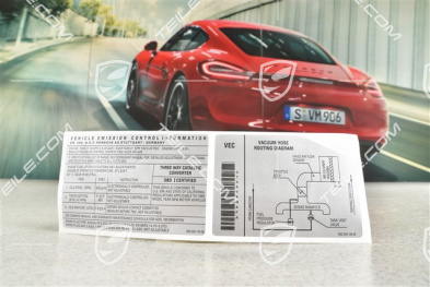 Klebeschild / Informationen Emissions von Fahrzeug