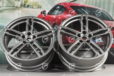 19" Komplet felg Macan Turbo/Sport Design, 8,5J x 19 ET21 + 9J x 19 ET21, platinum satynowy mat