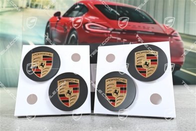 Set of wheel trims, coloured coat of arms, concave, anthracite