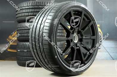 20" Sommerräder Satz Carrera Classic II, Felgen 8,5J x 20 ET49 + 11,5J x 20 ET56 + NEUE Sommerreifen 245/35 R20 + 305/30 R20, in Schwarz Hochglanz