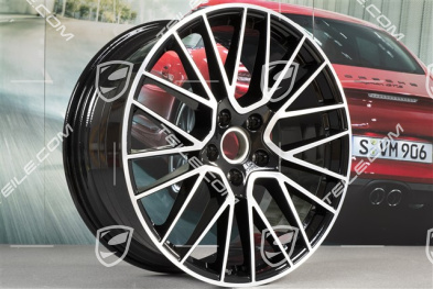 21" Komplet felg Cayenne RS Spyder, 11J x 21 ET58 + 9,5J x 21 ET46, czarny wysoki połysk