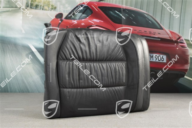 Back seat backrest, Draped leather, black, Cabrio, R