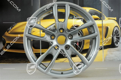 19-inch Boxster S III wheel set, 8J x 19 x ET 57 + 9,5J x 19 x ET 45, wheel spokes in rhodium silver metallic