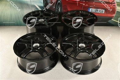 19-inch Carrera S wheel set, 8J x 19 ET57 + 11J x 19 ET51, black high gloss