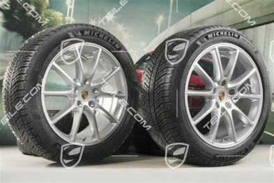 20" Cayenne Design Winterräder Satz, Felgen 9J x 20 ET50 + 10,5J x 20 ET64 + Michelin Winterreifen 275/45 R20 + 305/40 R20, mit RDK-Sensoren